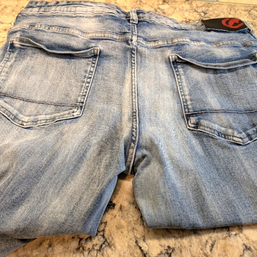 Mens Ecko Unltd. Light Blue Denim Skinny Fit Jeans Size 40